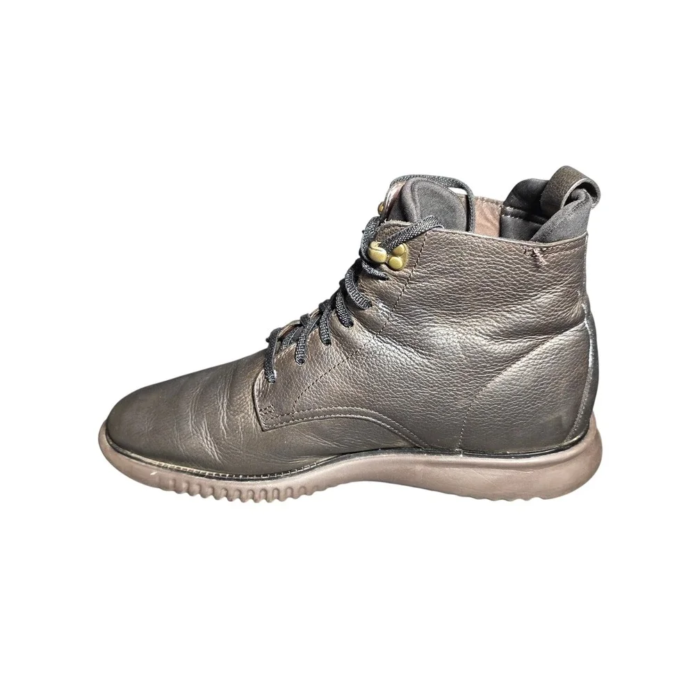 Cole Haan 2.0 ZeroGrand Men Brown Pebbled‎ Leather Lace Up Boots Grand.OS C28197